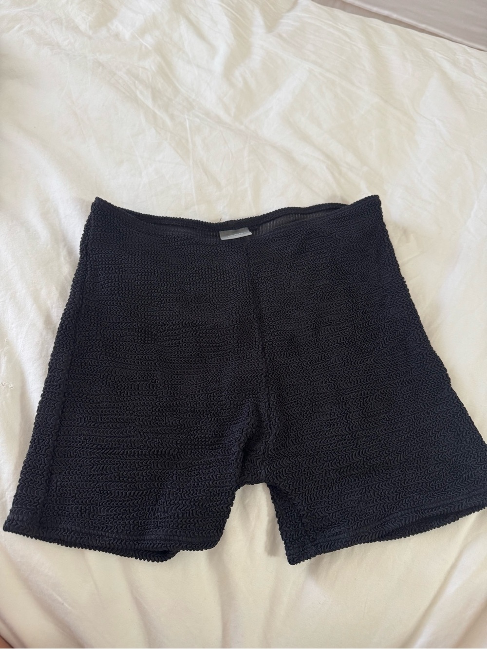 Monday Swimwear Black Textured Bike Shorts